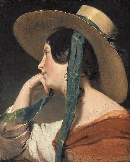 Friedrich von Amerling Maiden with a Straw Hat